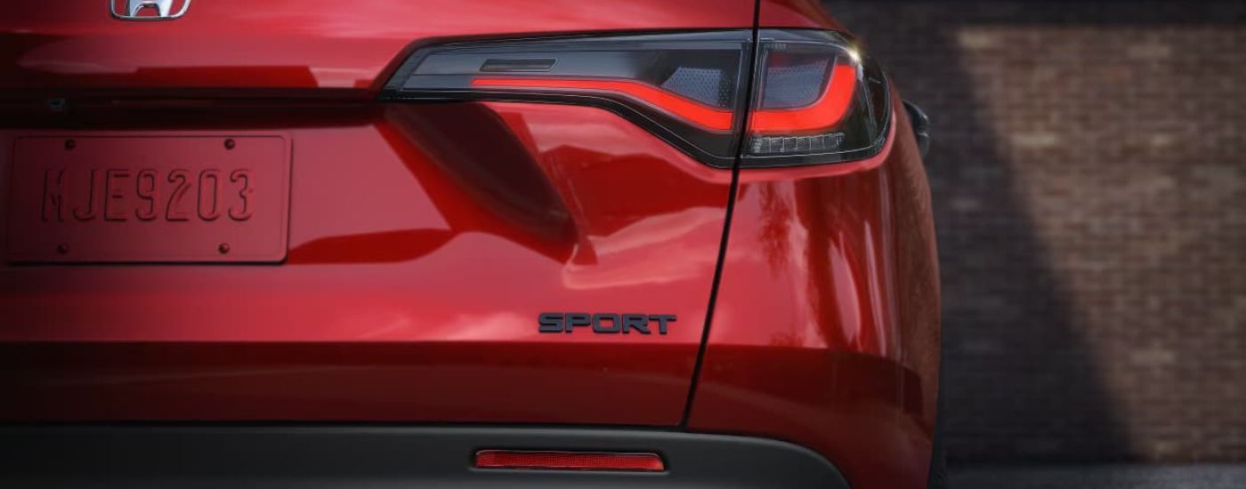 Taillight on a red 2024 Honda HR-V Sport