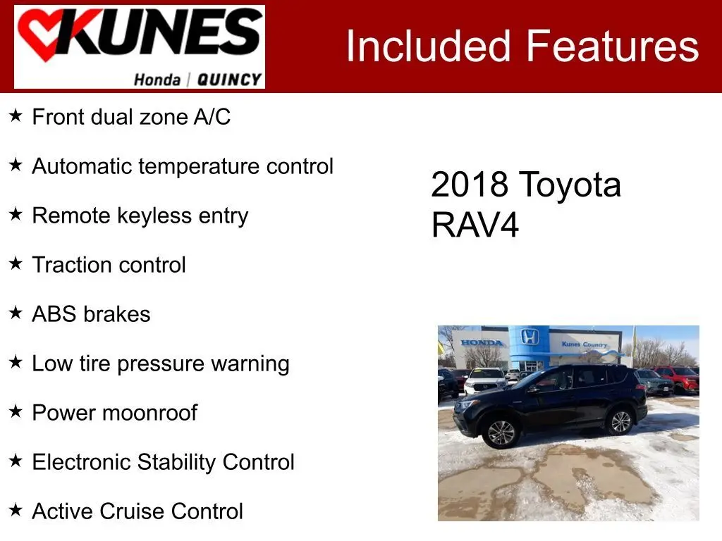 Used 2018 Toyota RAV4 XLE with VIN JTMRJREV8JD191917 for sale in Quincy, IL