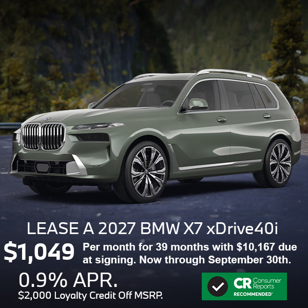 Lease a 2026 BMW X7 xDrive40i for only $1,049