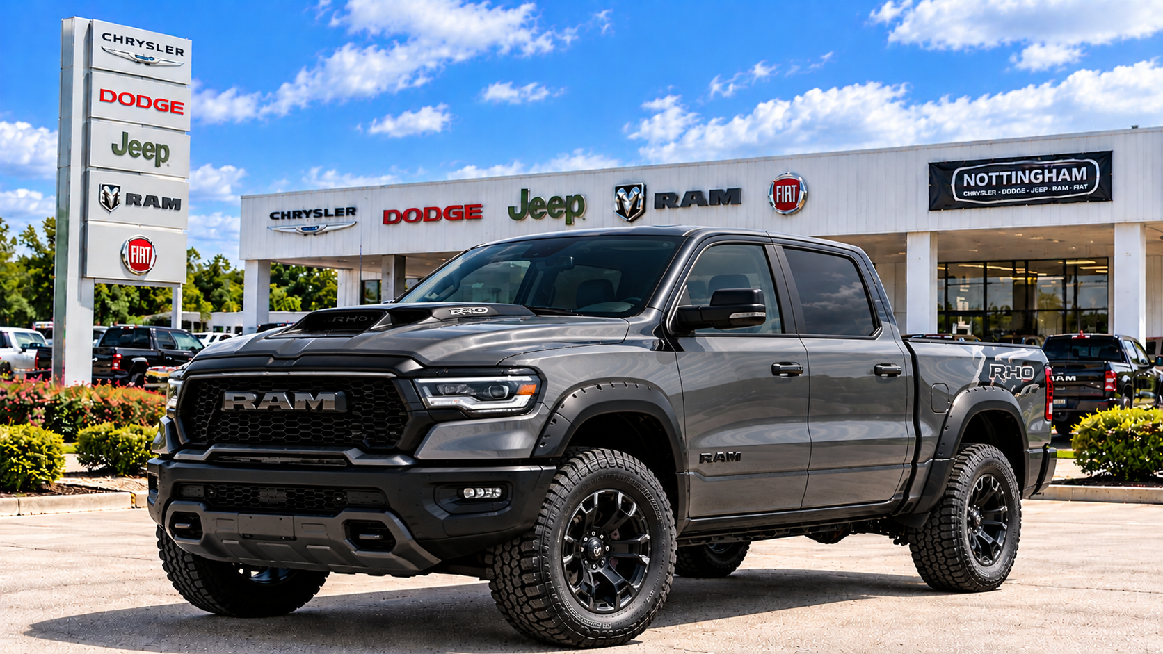 Gray RAM 1500 RHO performance pickup truck at Bonham Chrysler in Bonham, Texas