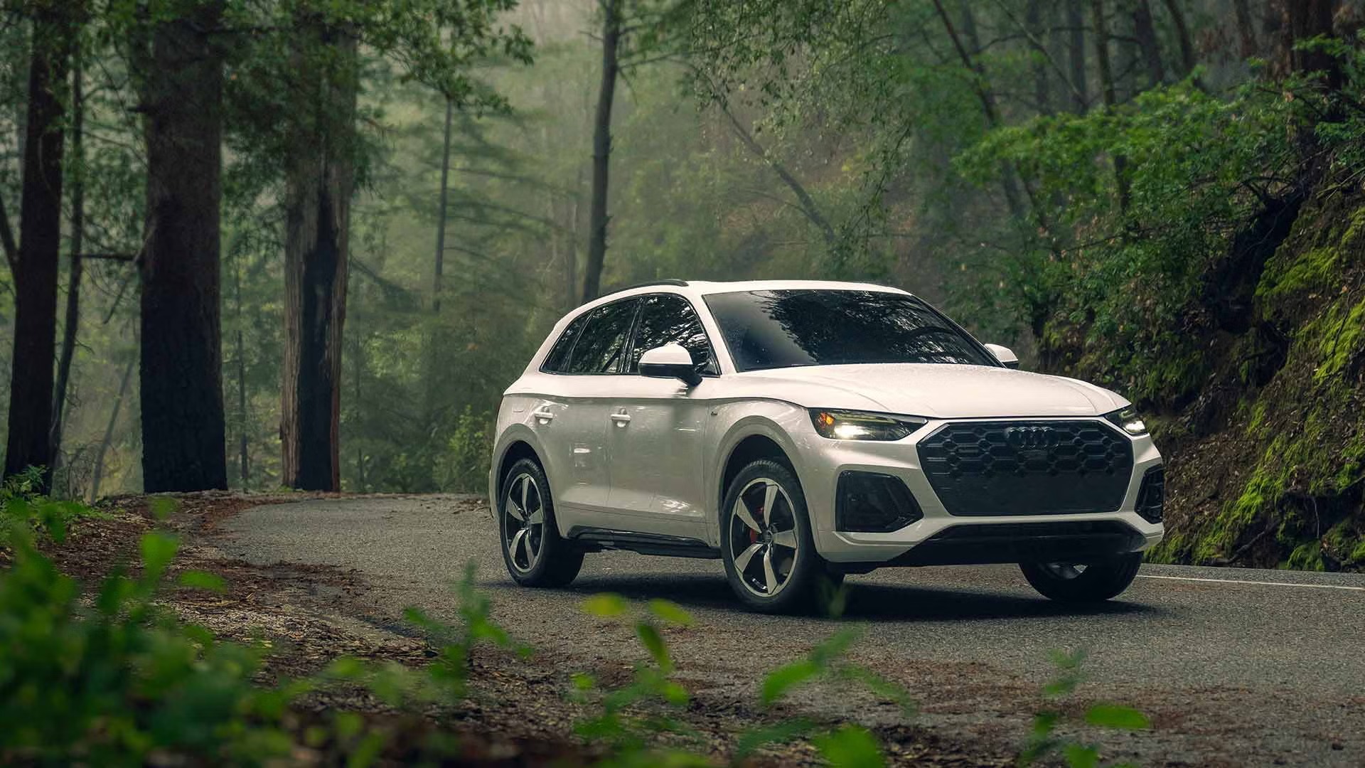 Front View of the Audi Q5 Accelerating