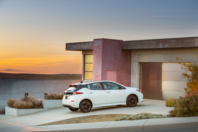 Nissan LEAF parked on a drivewat