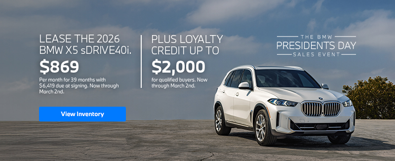2026 X5 lease starting at $869 per month for 39 months