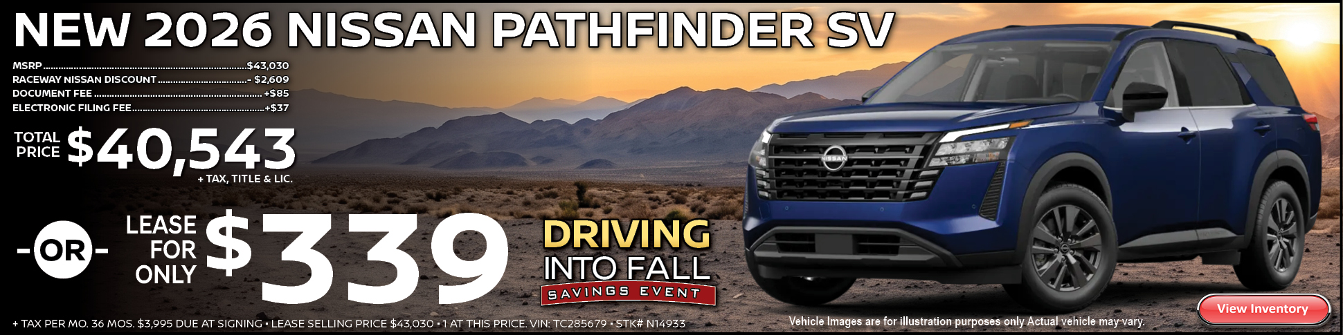 New 2026 Nissan Pathfinder SV