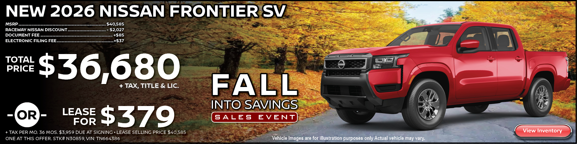 2026 Nissan Frontier Lease Offer