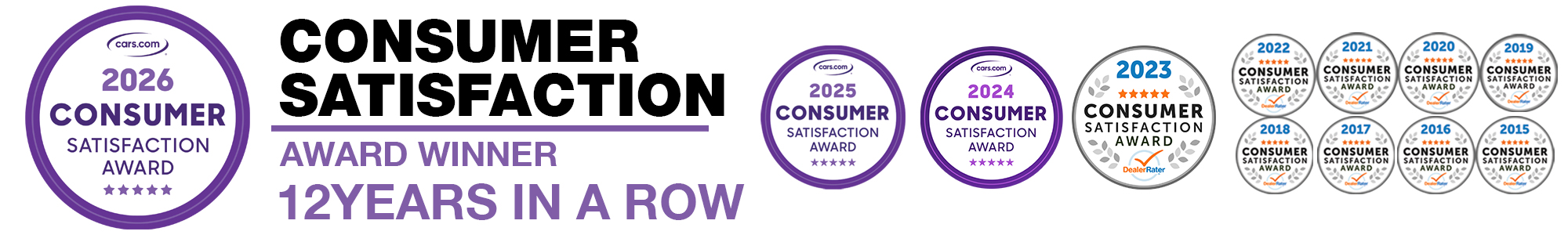 Carvision 12 Years in a Row Consumer Satisfaction Award Winner