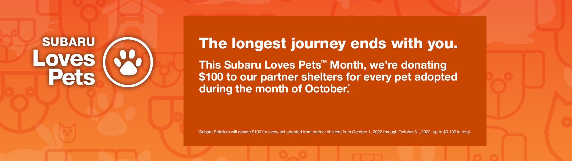 Banner image showing Subaru's commitment to pet safety