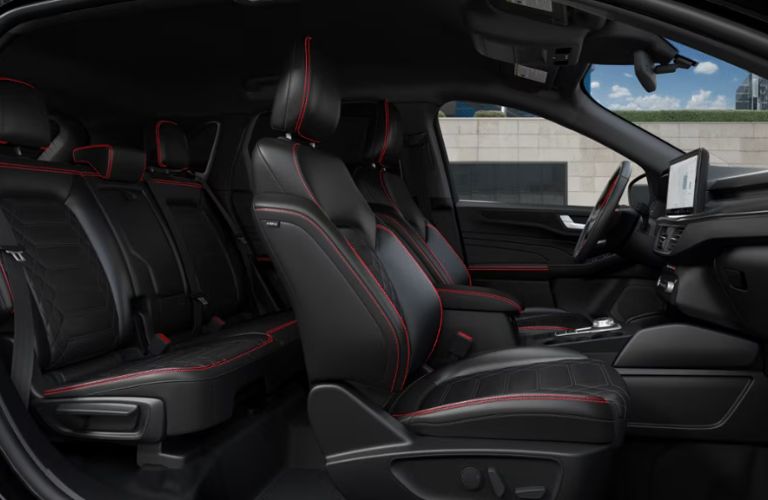 Cutaway View of 2024 Ford Escape Interior with Red and Black Synthetic Leather