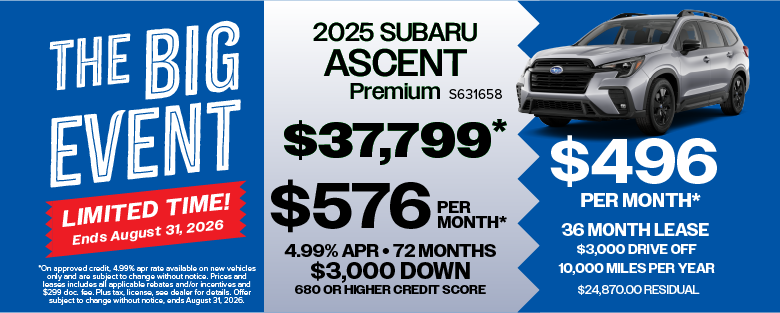 2025 Subaru Ascent on sale