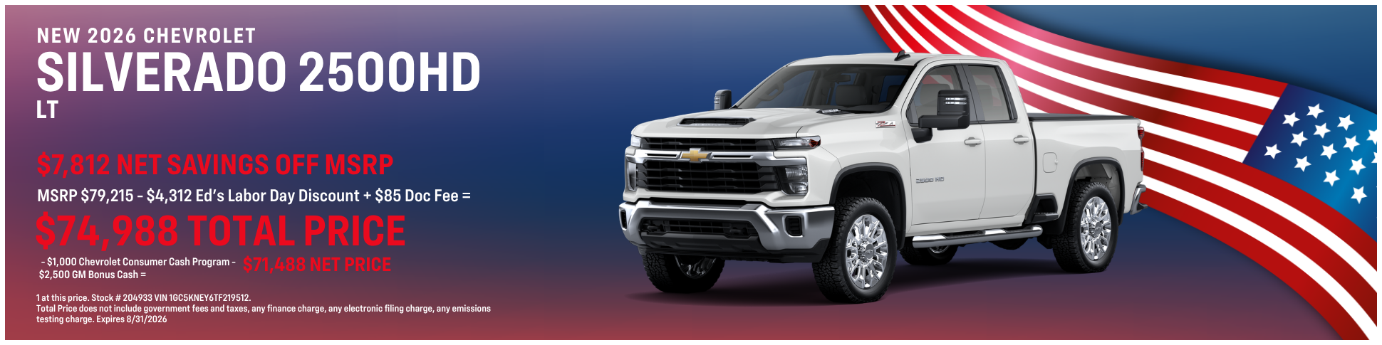 New 2026 Chevrolet Silverado 2500HD LT Offer