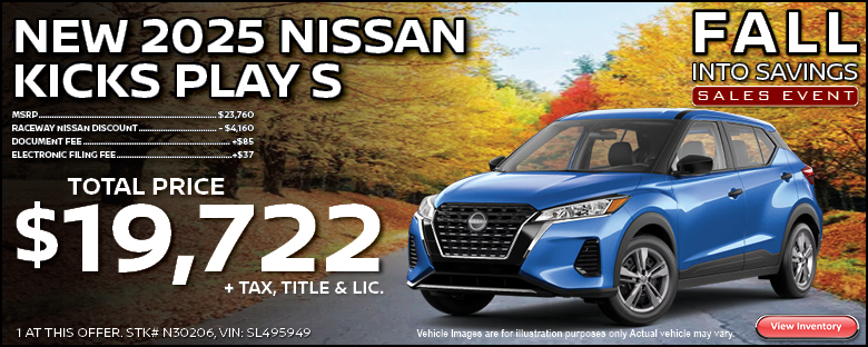 New 2025 Nissan Kicks Purchase Offer