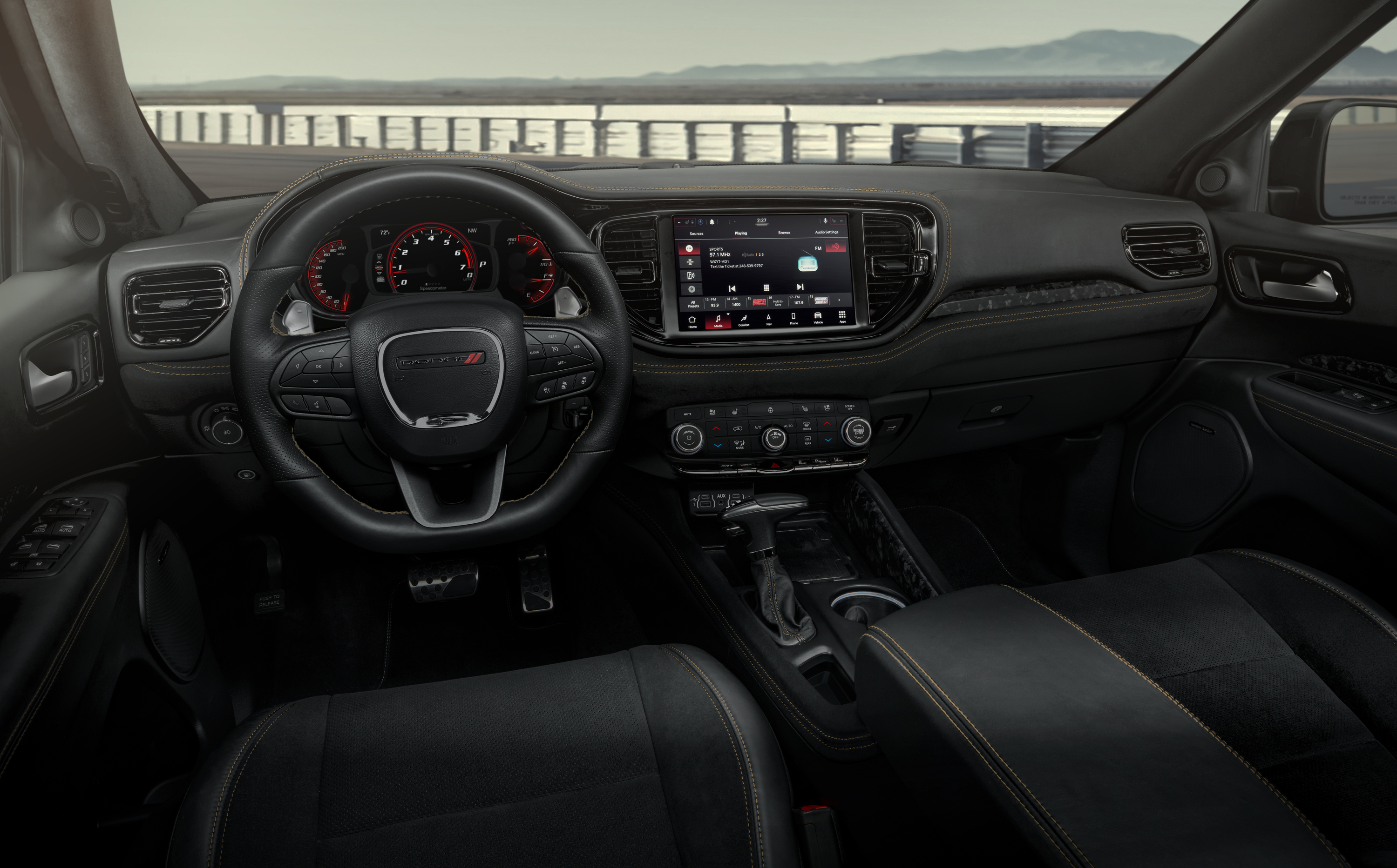 The front dash in a durango.