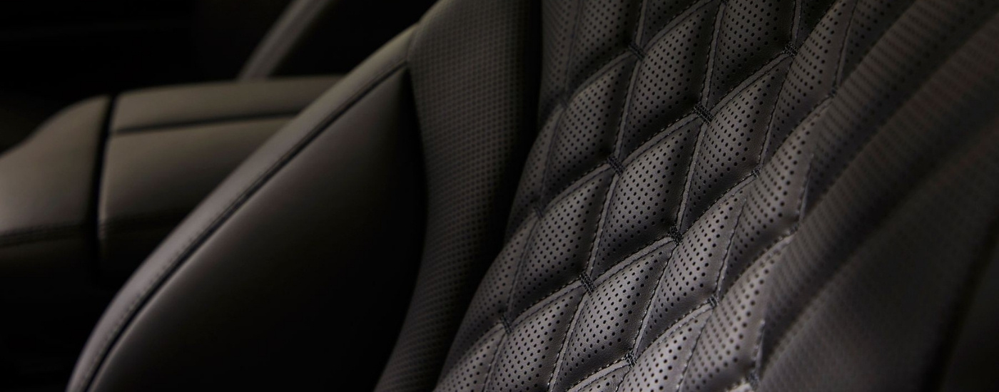 Leather seat detail in a 2026 Genesis GV80 Prestige Black SUV