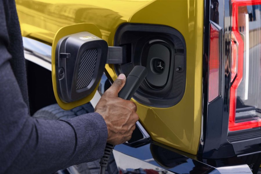 Charge port on the 2027 Chevrolet Silverado EV