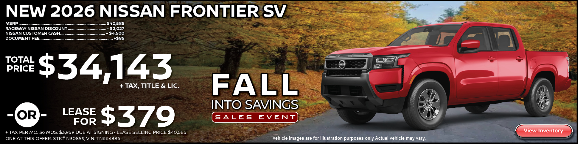 2026 Nissan Frontier Lease Offer