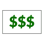 Proof of income icon with dollar signs