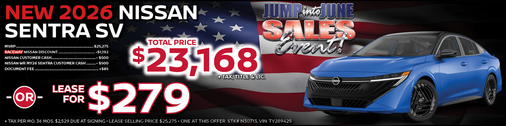 2026 Nissan Sentra Lease Offer