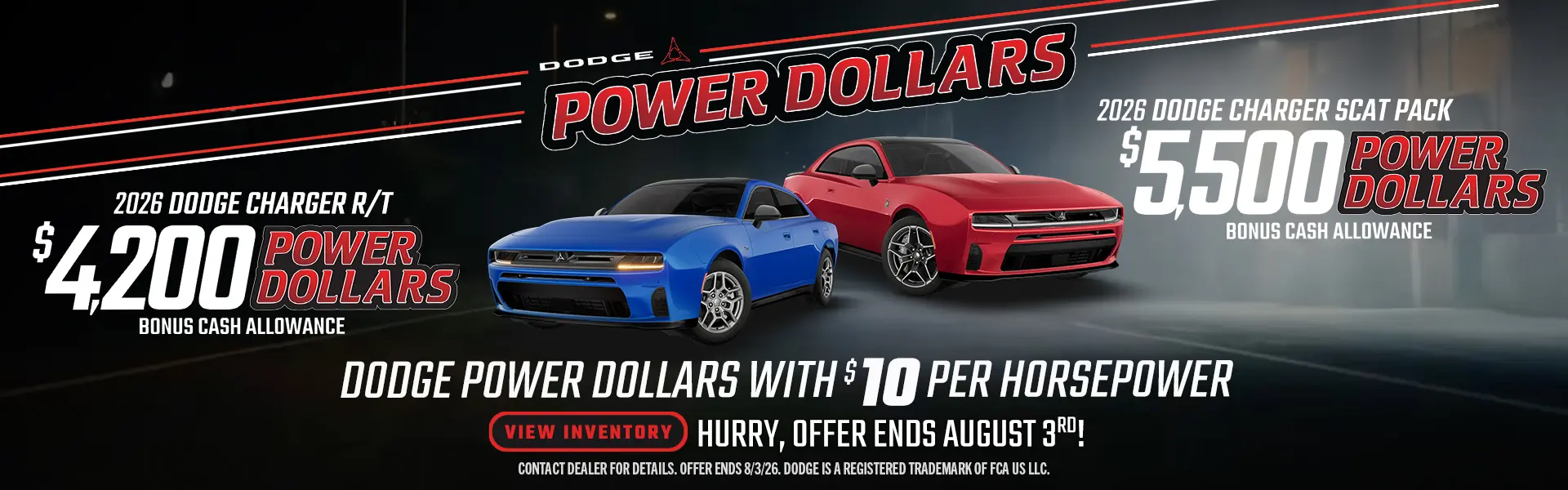 2026 DODGE CHARGER R/T POWER $4200 BOWARS BONUS CASH ALLOWANCE