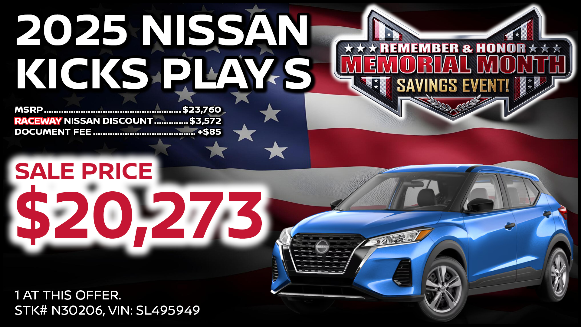 2025 Nissan Kicks Play S Purchase Offer
