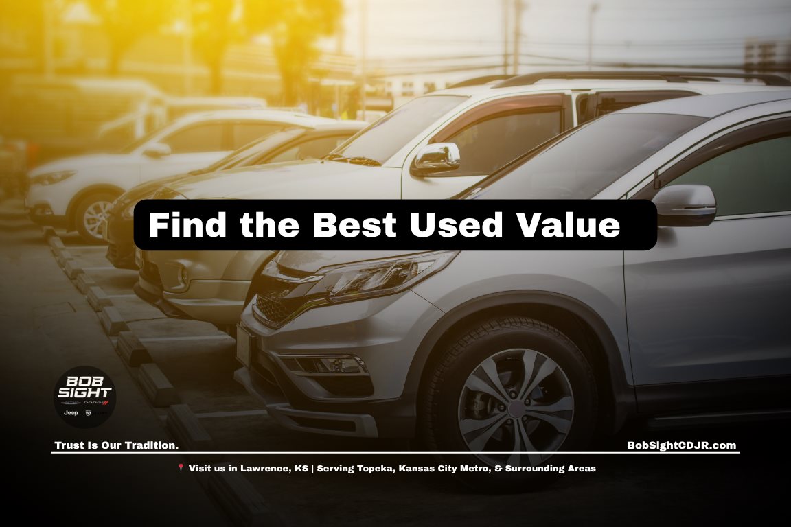 Used cars for sale in Lawrence KS at Bob Sight CDJR for drivers looking for value and reliable vehicles in the Kansas City Metro