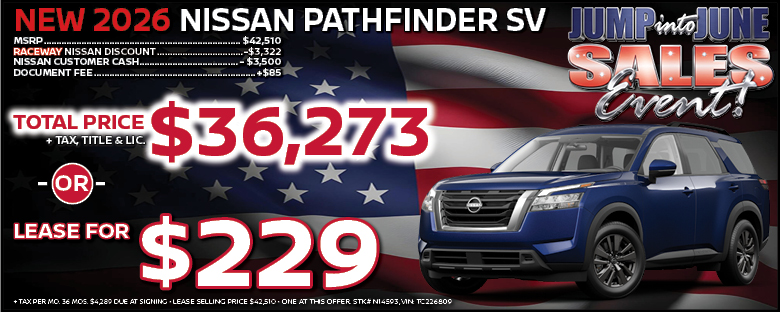 New 2026 Nissan Pathfinder Lease Offer