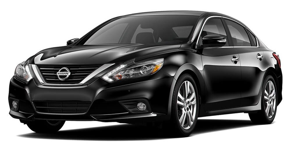 2017 Nissan Altima sedan in Super Black, front three-quarter view