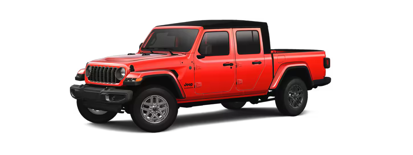 a red 2024 jeep gladiator sport s