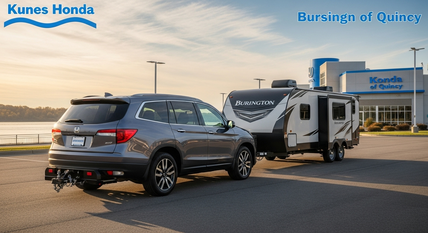 Explore the 2025 Honda Pilot's towing capacity and find out how it can meet your needs in Burlington, IA. Check availability and learn more about financing options at Kunes Honda of Quincy.