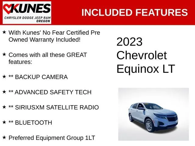 Used 2023 Chevrolet Equinox LT with VIN 3GNAXUEG0PS194715 for sale in Oregon, IL