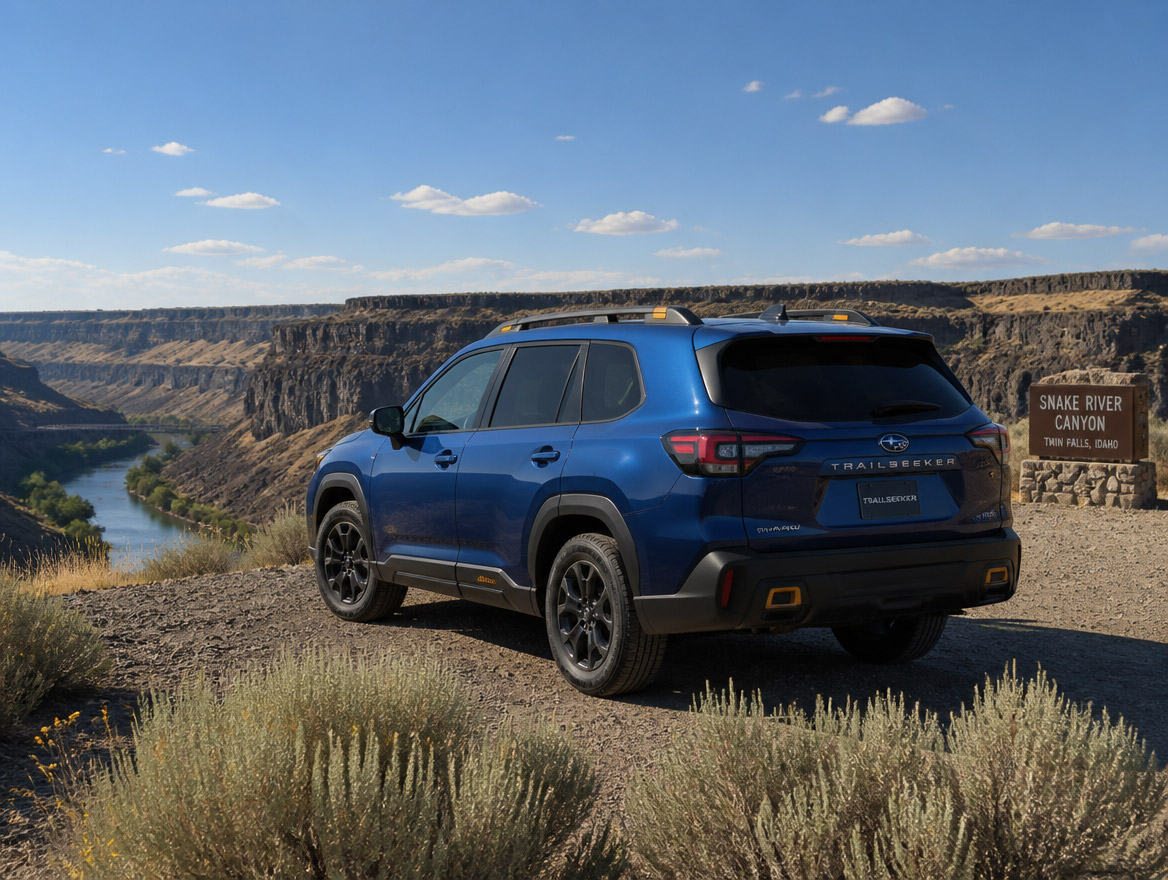 2026 Subaru Trailseeker at the Snake River Canyon rim in Twin Falls, Idaho