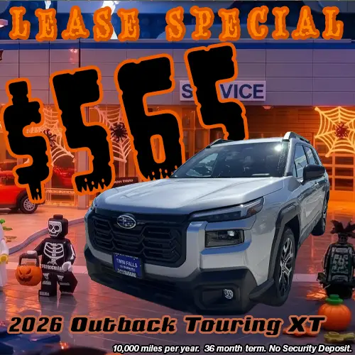 Lease this 2026 Subaru Outback Touring XT for only $565/mo at Twin Falls Subaru this October.