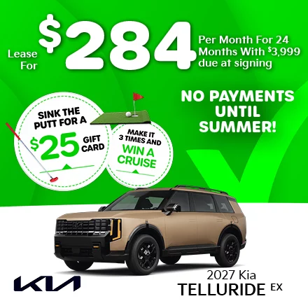 2027 Kia Telluride EX Lease for $284 per month with $3,999 due at signing