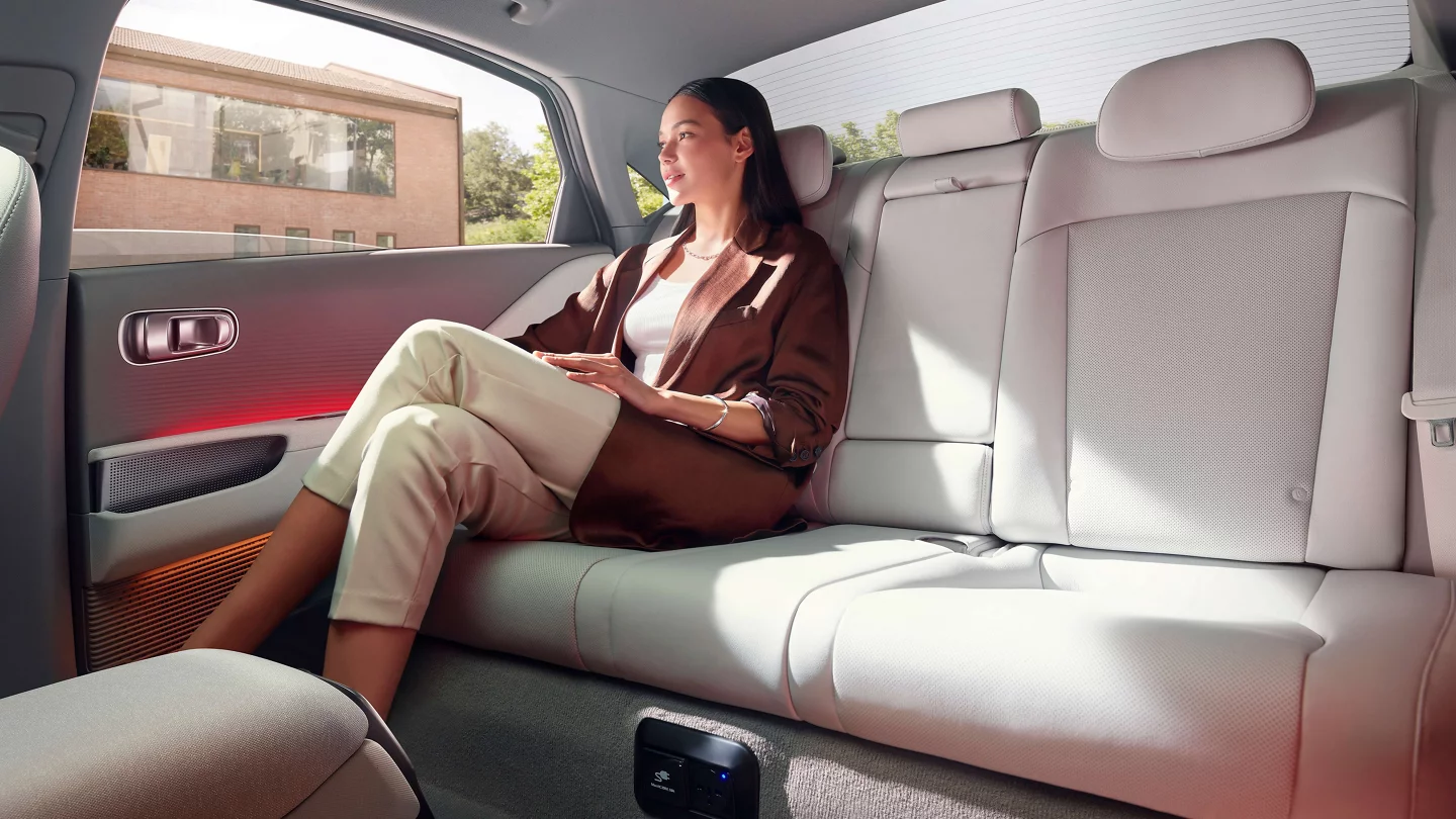 an airy cabin with plenty of room to relax and recharge in the 2025 hyundai ioniq 6