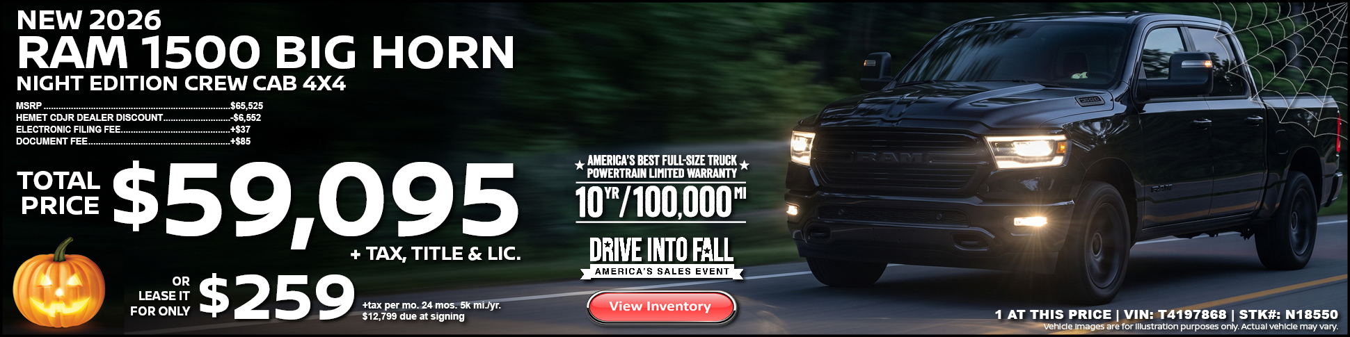 NEW 2026 RAM 1500 BIG HORN NIGHT EDITION CREW CAB 4X4