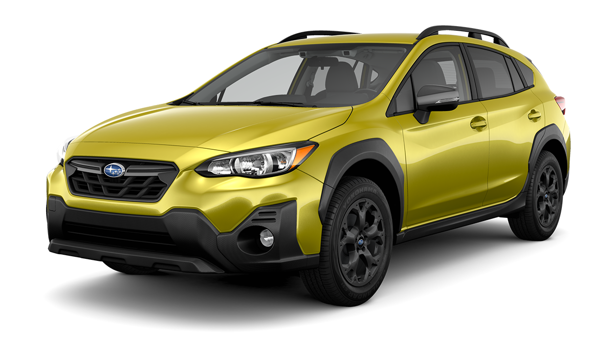 2023 Subaru Crosstrek Sport in Plasma Yellow Pearl, front three-quarter view
