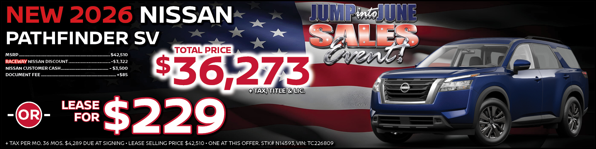 New 2026 Nissan Pathfinder Lease Offer