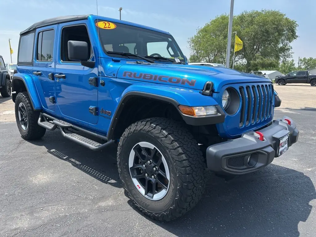Used 2022 Jeep Wrangler Unlimited Rubicon with VIN 1C4HJXFN8NW244477 for sale in Morrison, IL