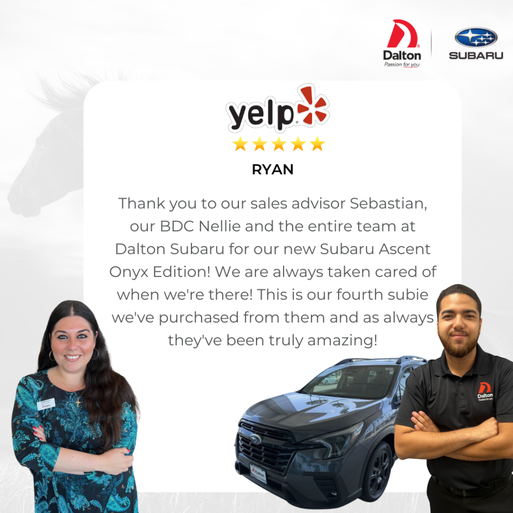 Subaru customer Yelp review graphic