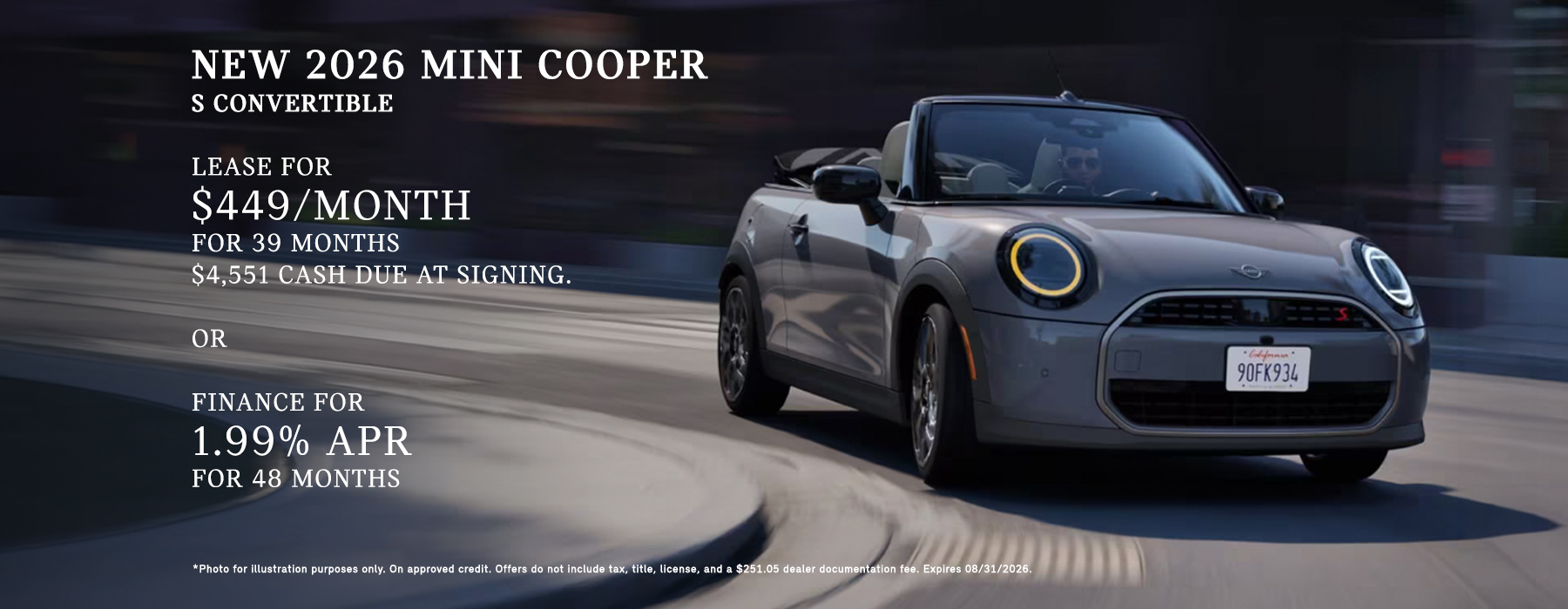 NEW 2026 MINI COOPER S CONVERTIBLE Lease and Finance Offer