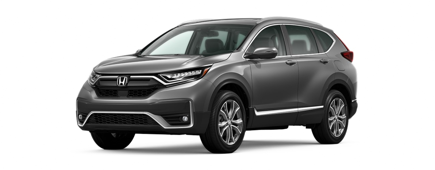 Silver 2021 Honda CR-V Touring angled left