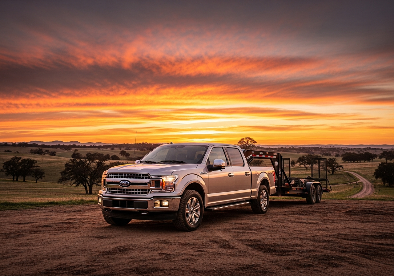 Ford F-150 driving on open road