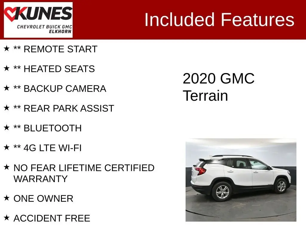 Used 2020 GMC Terrain SLE with VIN 3GKALMEV3LL213673 for sale in Elkhorn, WI