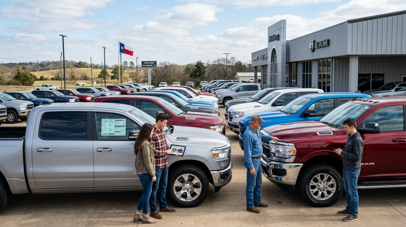 Customer shopping online for a Ram truck