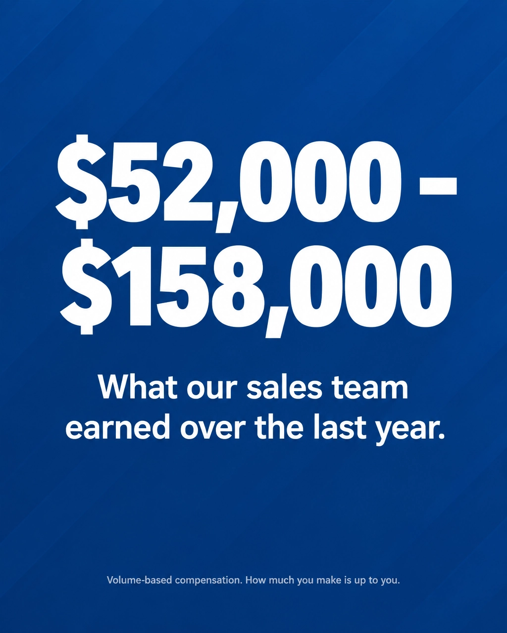 Easy to Understand, Simple, Volume Based-Pay Structure!