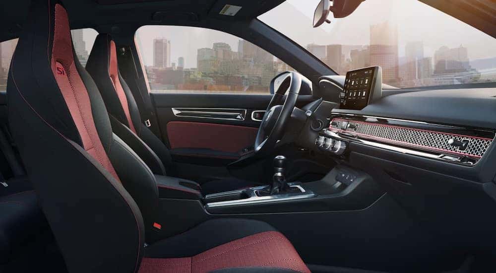 The red interior of a 2025 Honda Civic Si.