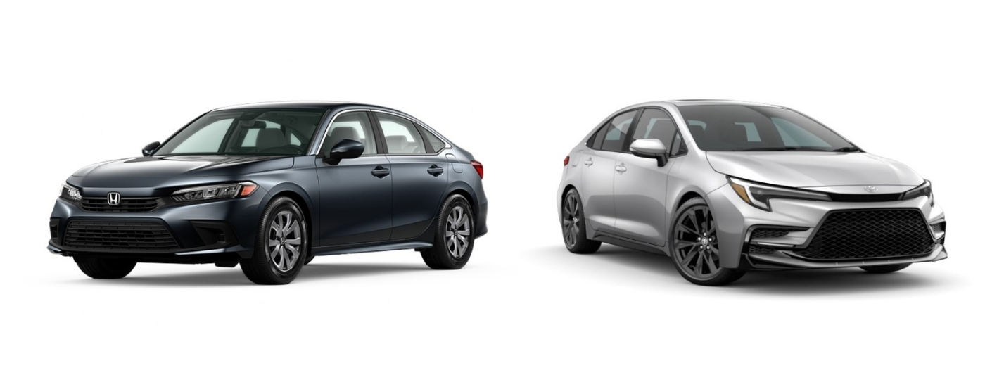 Grey 2022 Honda Civic LX vs silver 2022 Toyota Corolla XSE