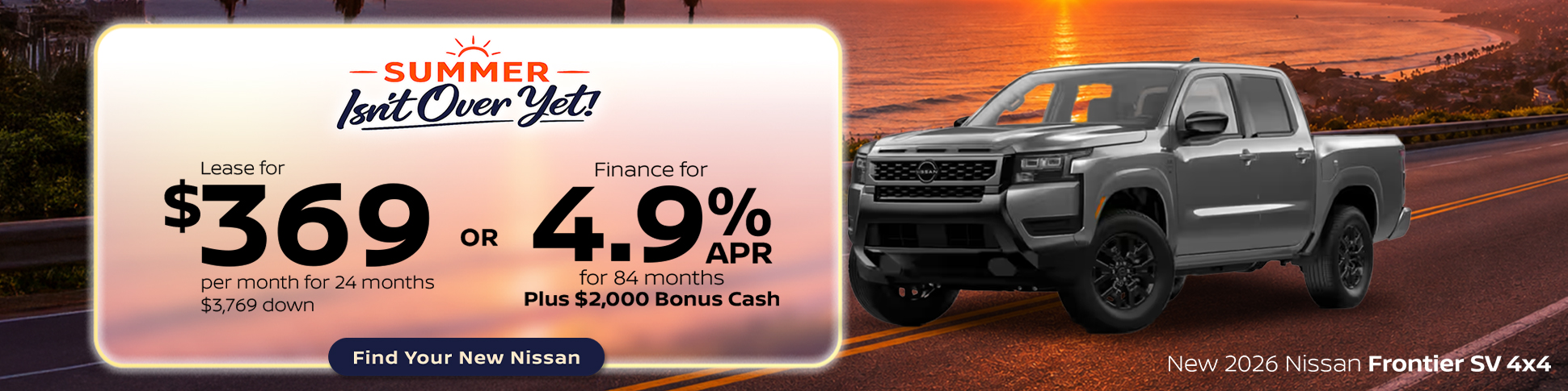 New 2026 Nissan Frontier SV 4x4 