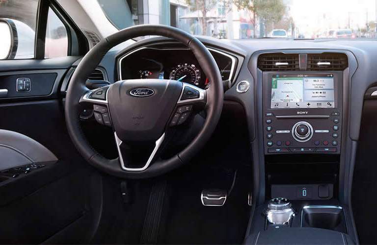 2017 Ford Fusion front interior driver dash and display audio