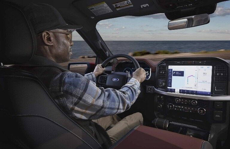 Man driving the F-150 Lightning 