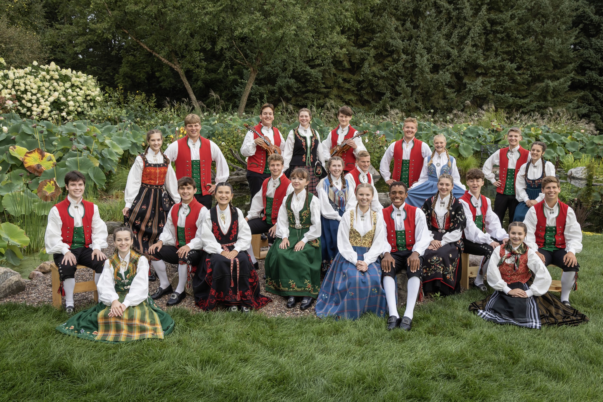 group of Norwegians in traditional outfits